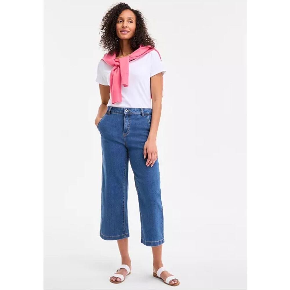 NWT Style & Co Slimming Pocket High Rose Wide Leg Crop 18 W